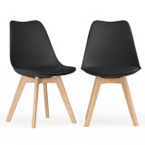 Scandinavian Padded Tulip Dining Chair with Beech Legs