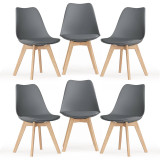 Scandinavian Padded Tulip Dining Chair with Beech Legs