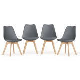 Scandinavian Padded Tulip Dining Chair with Beech Legs
