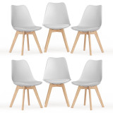 Scandinavian Padded Tulip Dining Chair with Beech Legs