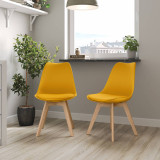 Scandinavian Padded Tulip Dining Chair with Beech Legs