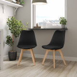 Scandinavian Padded Tulip Dining Chair with Beech Legs