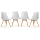 Scandinavian Padded Tulip Dining Chair with Beech Legs