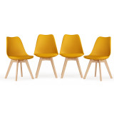 Scandinavian Padded Tulip Dining Chair with Beech Legs