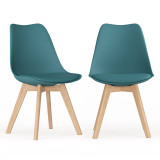 Scandinavian Padded Tulip Dining Chair with Beech Legs