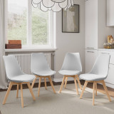 Scandinavian Padded Tulip Dining Chair with Beech Legs