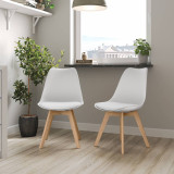 Scandinavian Padded Tulip Dining Chair with Beech Legs