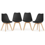 Scandinavian Padded Tulip Dining Chair with Beech Legs