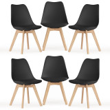 Scandinavian Padded Tulip Dining Chair with Beech Legs