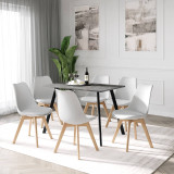 Scandinavian Padded Tulip Dining Chair with Beech Legs