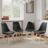 Scandinavian Padded Tulip Dining Chair with Beech Legs