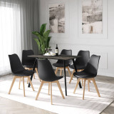 Scandinavian Padded Tulip Dining Chair with Beech Legs