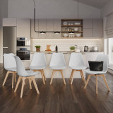 Scandinavian Padded Tulip Dining Chair with Beech Legs