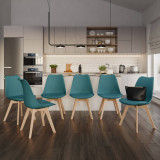 Scandinavian Padded Tulip Dining Chair with Beech Legs