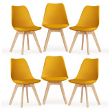 Scandinavian Padded Tulip Dining Chair with Beech Legs