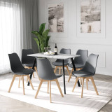 Scandinavian Padded Tulip Dining Chair with Beech Legs