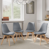 Scandinavian Padded Tulip Dining Chair with Beech Legs