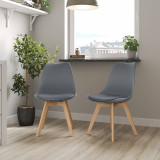 Scandinavian Padded Tulip Dining Chair with Beech Legs