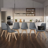 Scandinavian Padded Tulip Dining Chair with Beech Legs