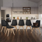 Scandinavian Padded Tulip Dining Chair with Beech Legs