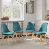 Scandinavian Padded Tulip Dining Chair with Beech Legs