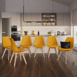 Scandinavian Padded Tulip Dining Chair with Beech Legs