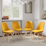 Scandinavian Padded Tulip Dining Chair with Beech Legs