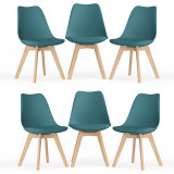 Scandinavian Padded Tulip Dining Chair with Beech Legs