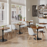 Scandinavian Padded Tulip Dining Chair with Beech Legs