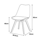 Scandinavian Padded Tulip Dining Chair with Beech Legs