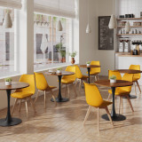 Scandinavian Padded Tulip Dining Chair with Beech Legs