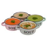 500ml Multicoloured Stoneware Ceramic Soup Bowls Set