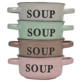 500ml Multicoloured Stoneware Ceramic Soup Bowls Set
