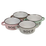 500ml Multicoloured Stoneware Ceramic Soup Bowls Set