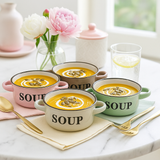 500ml Multicoloured Stoneware Ceramic Soup Bowls Set