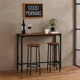 3pc Industrial Bar Table And Stools Set