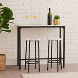3pc Industrial Bar Table And Stools Set
