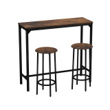 3pc Industrial Bar Table And Stools Set