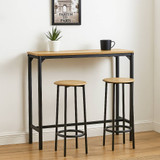 3pc Industrial Bar Table And Stools Set