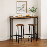 3pc Industrial Bar Table And Stools Set