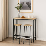 3pc Industrial Bar Table And Stools Set