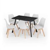 Modern Florence Dining Table and 6 Bergen Chairs Set