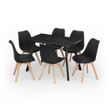 Modern Florence Dining Table and 6 Bergen Chairs Set
