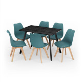 Modern Florence Dining Table and 6 Bergen Chairs Set