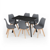 Modern Florence Dining Table and 6 Bergen Chairs Set