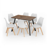Modern Florence Dining Table and 6 Bergen Chairs Set