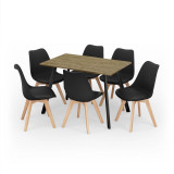 Modern Florence Dining Table and 6 Bergen Chairs Set