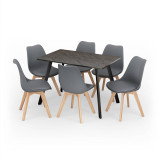Modern Florence Dining Table and 6 Bergen Chairs Set