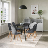 Modern Florence Dining Table and 6 Bergen Chairs Set
