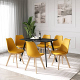 Modern Florence Dining Table and 6 Bergen Chairs Set